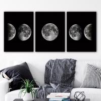 Asir Vícedílný nástěnný obraz Měsíc, 3 ks