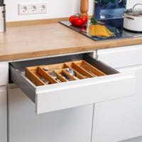 Bambusový organizér na příbory, 25-40 x 35 x 5,5 cm