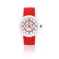 Dámské náramkové hodinky roadsign bunbury r14024, červené, bílý ciferník