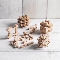 Dřevěné hlavolamy, sada 4 ks