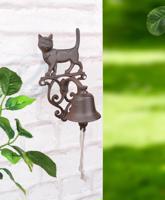 ego dekor Litinový nástěnný zvonek s kočkou