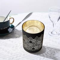 Gilde LED Skleněný svícen Barca, černý