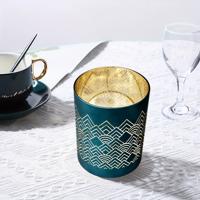 Gilde LED Skleněný svícen Barca, tyrkysový