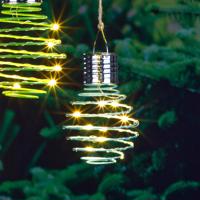 Haushalt international Solární závěsné světlo Spirála, Ø 9 cm, modré