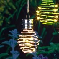 Haushalt international Solární závěsné světlo Spirála, Ø 9 cm, růžové