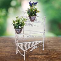 Kovový stojan na květiny, bílý