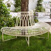 Lavička ke stromu versailles, krémová