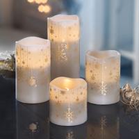Led voskové svíčky vločky, sada 4 ks