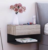 Nástěnný noční stolek dormal, sonoma dub a černá