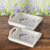 Podnos se vzorem levandule, sada 2 ks