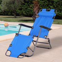 Polohovatelné zahradní křeslo, modré
