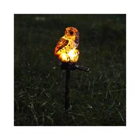 Solární zahradní zápich sova, hnědá