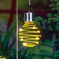 Solární závěsné světlo spirála, ø 9 cm, žluté