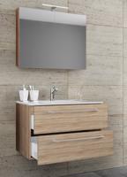 VCM 3ks Koupelnová skříňka 60 cm + Zrcadlová skříňka "Sentas" 2 zásuvky dub sonoma