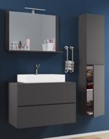 VCM 4dílná koupelnový set "Lendas M" 80 cm | se zrcadlem a vysokou skříňkou Antracit