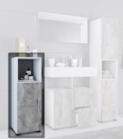 VCM Midi skříňka Flandu, beton/bílá