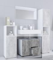 VCM Skříňka pod umyvadlo "Flandu" Bílá/betonový vzhled