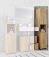 VCM Vysoká skříň Flandu, med/dub