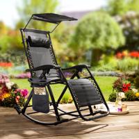 Zahradní houpací křeslo se sluneční clonou, xl sada